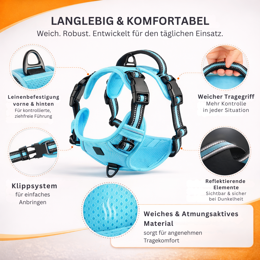 KomfortFit™ Hundegeschirr – Anti-Zug, gepolstert & verstellbar