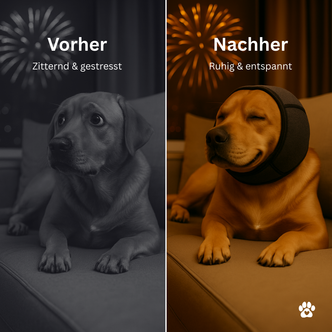 Gehörschutz Hund - Ohrenhaube mit Geräuschdämpfung