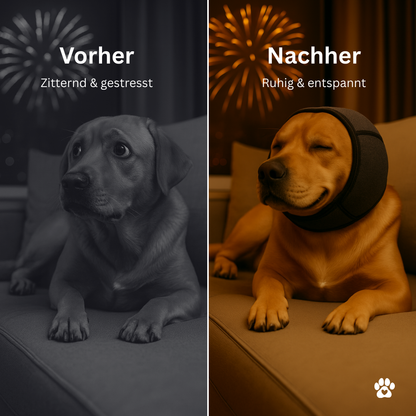 Gehörschutz Hund - Ohrenhaube mit Geräuschdämpfung