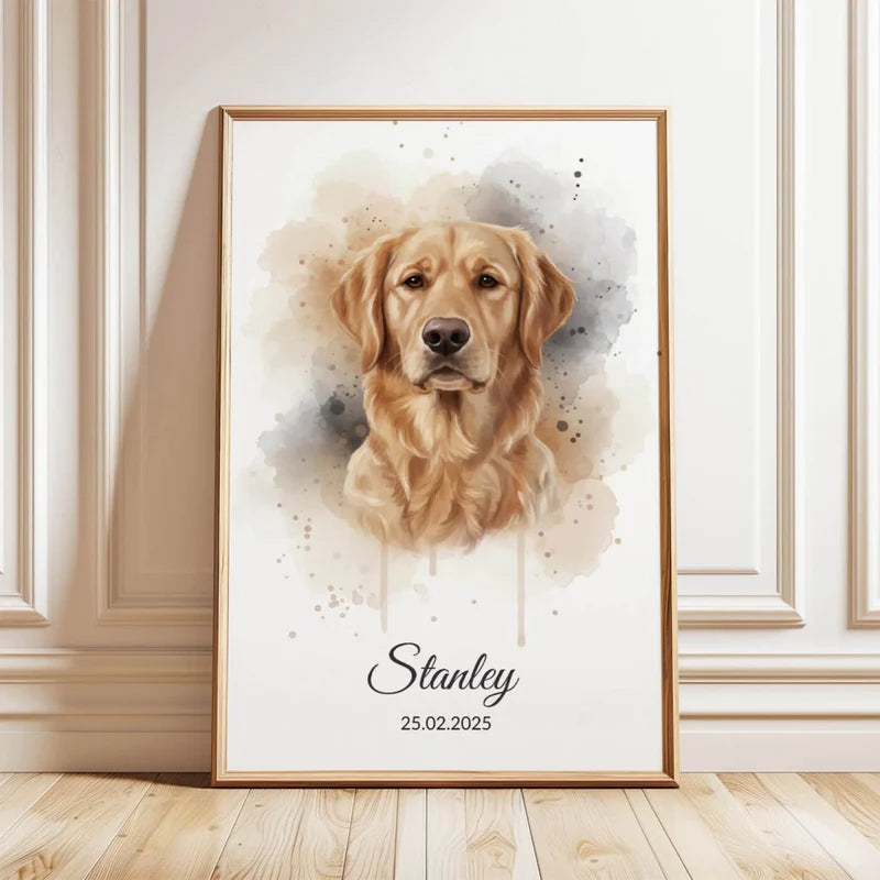 Personalisiertes Portrait im Aquarellstil