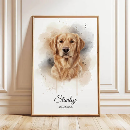 Personalisiertes Portrait im Aquarellstil