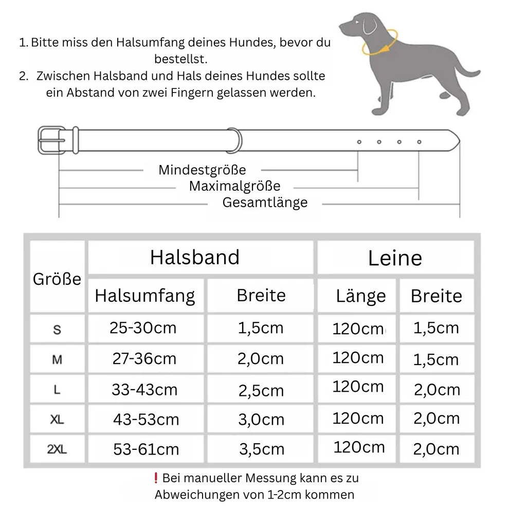 Premium Lederhalsband mit personalisierter Prägung