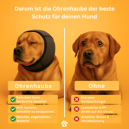 Gehörschutz Hund - Ohrenhaube mit Geräuschdämpfung