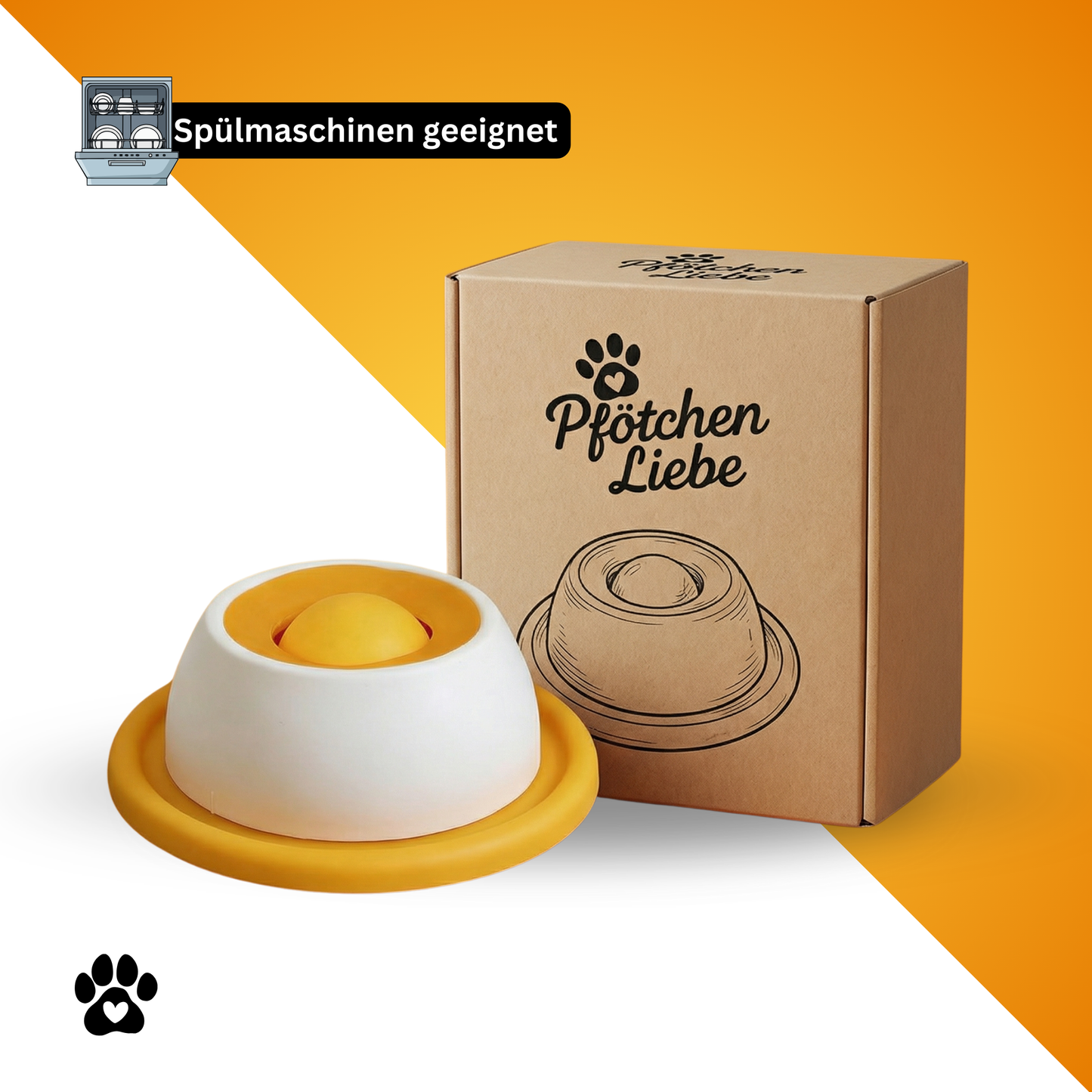 Schleckball mit rutschfestem Stand