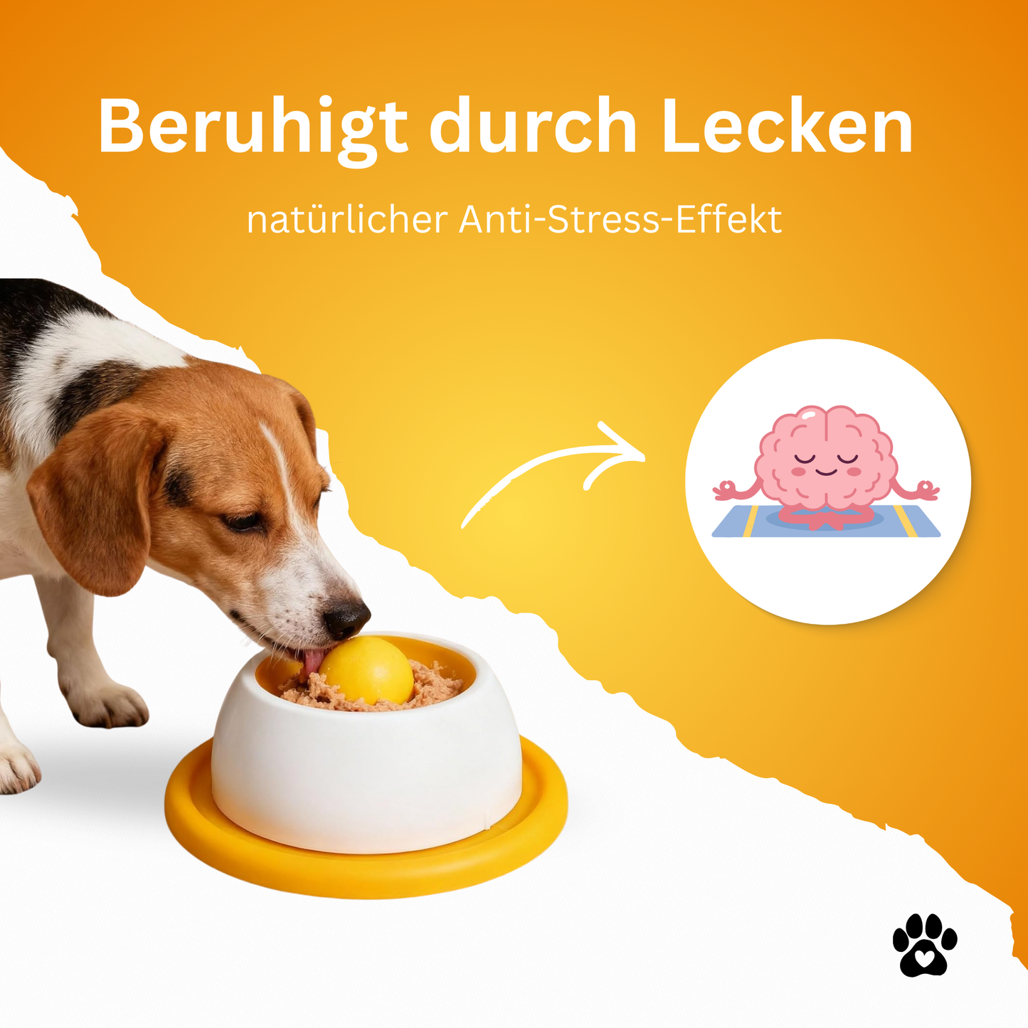 Schleckball mit rutschfestem Stand