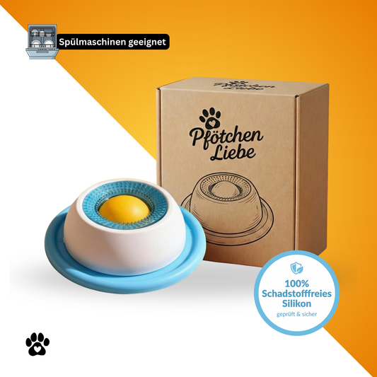 Schleckball mit rutschfestem Stand