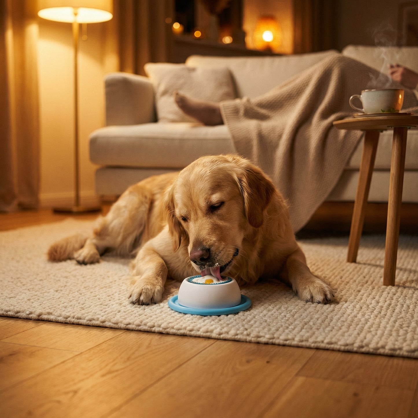 Schleckball mit rutschfestem Stand